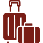 Travel bags graphic in red color