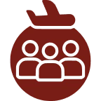 Air travel group icon in red